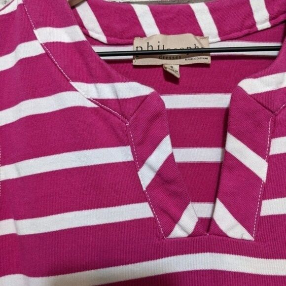 Philosophy dress knit with pockets notch collar stripes pockets sz S - Picture 5 of 5
